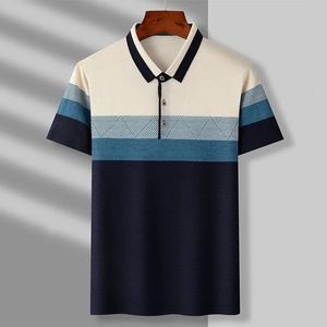 Smart Casual Hommes D'été Coton Rayé Polos Vêtements Pour Hommes Streetwear Business Mode De Base À Manches Courtes Lâche Tops 240318