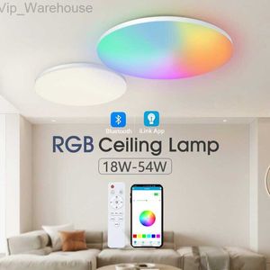 Luz de techo inteligente RGB CCT APP Control 370mm 300mm 18-54w 220v Lámpara ambiental para dormitorio Decoraciones para el hogar HKD230825