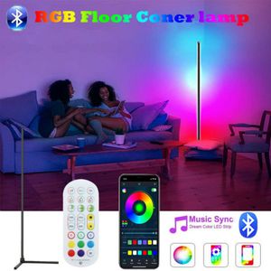 Smart Corner Floor Lamp RGB Corner Lights with Bluetooth and Remote Dimmable Standing Lamp for Bedroom Living Room Modern Decor