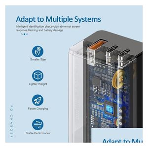 Smart Devices 1 Piece 65W USB-C Charger Power Delivery 3.0 met MOSFET SUPER-SIL Tech Supply voor USB C Laptops smartphone enz. Retail D DHFJY