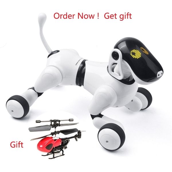 Smart Dog Control remoto inalámbrico inteligente hablando RC Robot Dog Electronic Pet Toys Kids Cumpleaños Regalo de Navidad 1803 201212