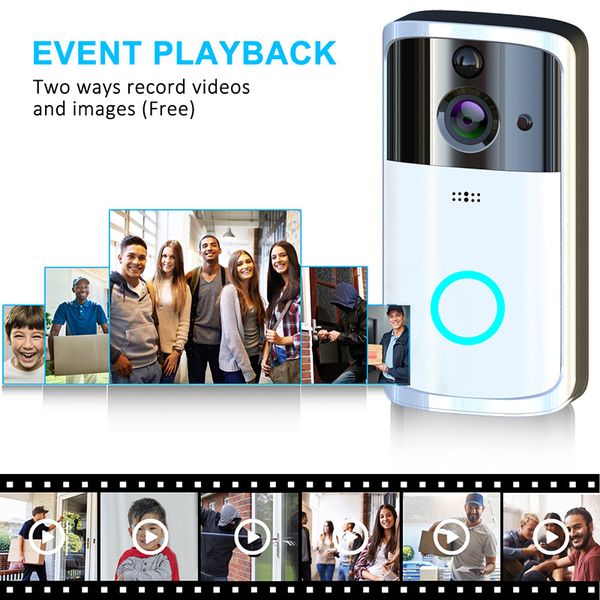 Smart Toomedbell Wireless Bell Ring Camera Video Puerta Teléfono Intercoming Sistema de apartamento Ojo Wifi M7