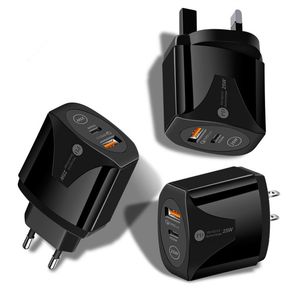 Adaptateur secteur intelligent à double Ports 25W 12W, Charge rapide, EU, US, UK, prises de chargeur murales pour IPhone 12 13 Mini Pro Max Huawei