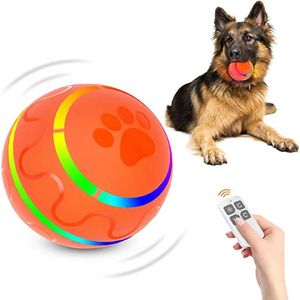 Balle de jouet électrique intelligente pour chien avec LED clignotante jouets à mâcher interactifs pour chats/chiens avec télécommande USB Rechargeable 240130