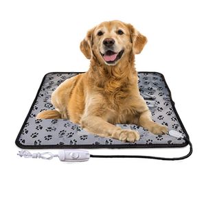 Calentadores eléctricos inteligentes Manta para perros y gatos Almohadilla térmica Alfombrilla para cama para mascotas Impermeable Anti-mordida Cojín para silla con temperatura ajustable # W0 221014