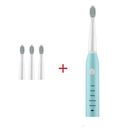 Brosse à dents électrique intelligente Home Sonic pour brosse à minuterie Adt 5 modes USB poils souples dents sensibles têtes de remplacement propres 210310 Dro Otk5U