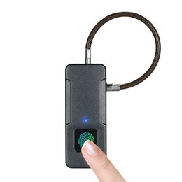 Smart Fingerprint Lock USB oplaadbare keyless 10 sets vingerafdrukken IP65 Waterdichte anti-diefstal Beveiliging met hangslotdeur Bagage 240422