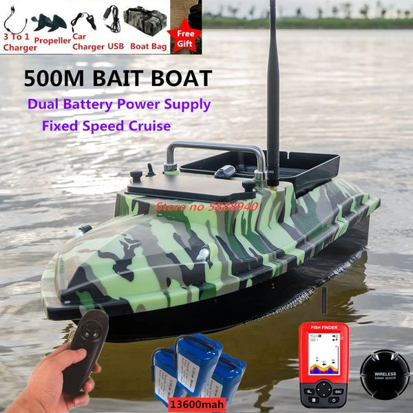 Smart Fixed Speed Cruise 500m Télécommande Boultin de pêche Boat Dual Battery Alimentation Alimentation grande charge de 2 kg RC Toys 240508