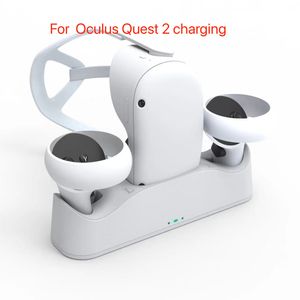 Smart Lunes Dok Pengisi Daya Utuk Oculus Quest 2 Set Dasar Dudukan Stasiun Pengendali Gagang Headset Kacamata VR Aksesori Meta Quest2