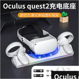 Lunettes intelligentes Dok Pengisi Daya pour Ocus Quest 2 Set Dasar Dudukan Stasiun Pengendali Gagang Casque Kacamata VR Aksesori Meta Ques Dhnjp