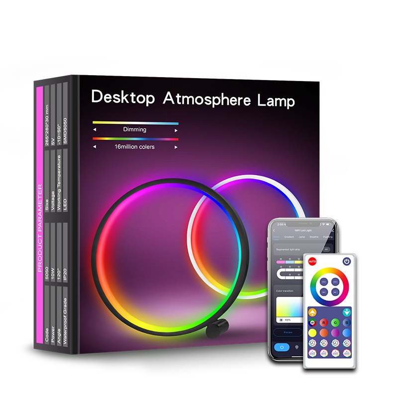 Smart Graffiti WiFi Creative Table Lamp RGBIC Magic Color Desktop Ambience Light E-Sports Desktop Network Red Light gränsöverskridande