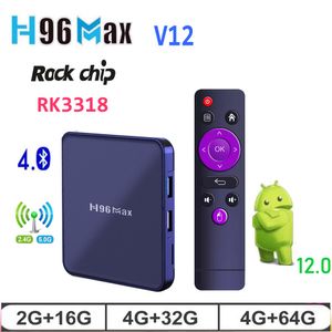 Smart H96 MAX V12 TV Box Android 12.0 RK3318 16G 4G 64G 4K 2.4G 5.0G WIFI BT4 mediaspeler vs V11 X96 HK1