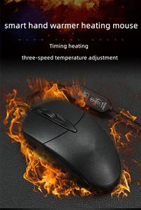 Souris chauffante intelligente pour les mains, filaire, USB, pour l'hiver, pour Gamer, optique ergonomique, 1600DPI, pour ordinateur Pc