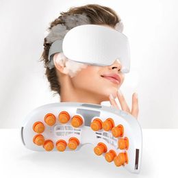 Masajeador de ojos con niebla calentada inteligente Dispositivo para el cuidado de los ojos con Bluetooth Masajeador de acupresión para ojos hinchados Alivia la fatiga ojeras 240322