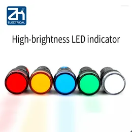 Control de hogar inteligente 10 unids LED de alto brillo Indicador de luz de señal de energía AD16-22DS 220V 12V 24V Diámetro rojo y verde 22 mm