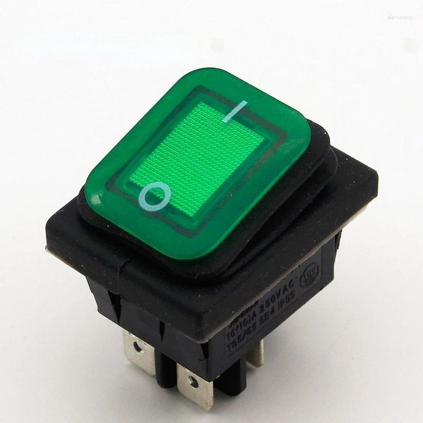 Smart Home Control 1pc vert étanche verrouillage interrupteur à bascule IP55 4Pin 2 positions AC250V/16A LED éclairé bas prix