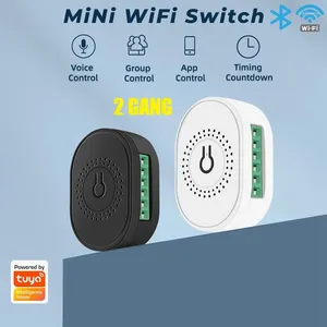 Control de hogar inteligente 2CH Tuya Wifi Interruptor Controlador de ventilador Regulador de voltaje de velocidad continua para Alexa Google Life