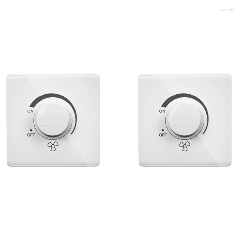 Smart Home Control 2x 86 Typ Takfläktjustering Stepless Speed ​​Controller Wall Switch 220V 10A