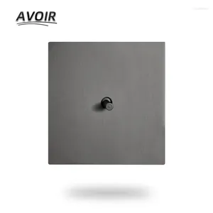 Smart Home Control Avoir Light Switch Rétro Bascule Gris Panneau En Acier Inoxydable Prise Murale Usb Prise Française UE 1 2 3 4 Gang Way Gradateur 20A