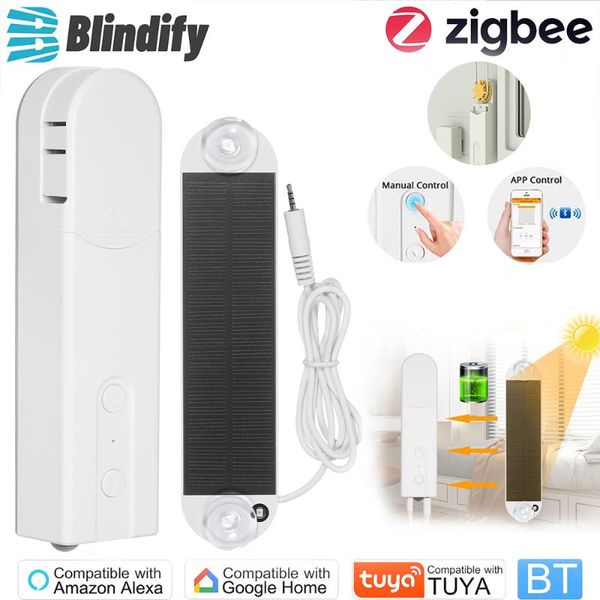 Control de hogar inteligente Blindify Zigbee Tuya WiFi Voz Persianas solares Controlador Motorizado Motor de rodillo de cadena Compatible con Google Alexa