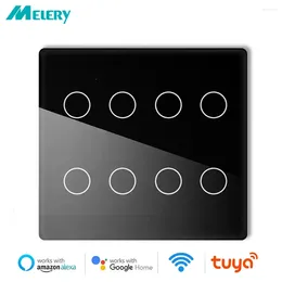 Control de hogar inteligente Brasil 4x4 Switch 4/6 / 8Gang Tuya WiFi Life Light Wall Touch Sensor Interruptor Panel de vidrio remoto por Alexa Dot Google