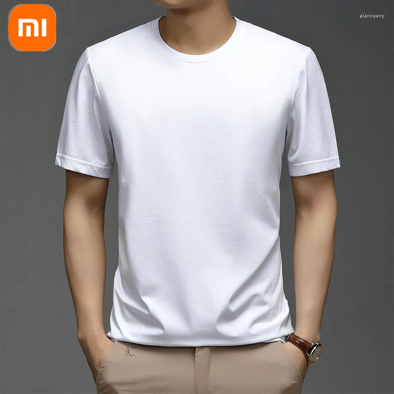 Smart Home Control Est Xiaomi Ice Silk T-shirt Men's Summer Skin-friendly Breathable Simple Casual Round Neck Solid Color Short Sleeves