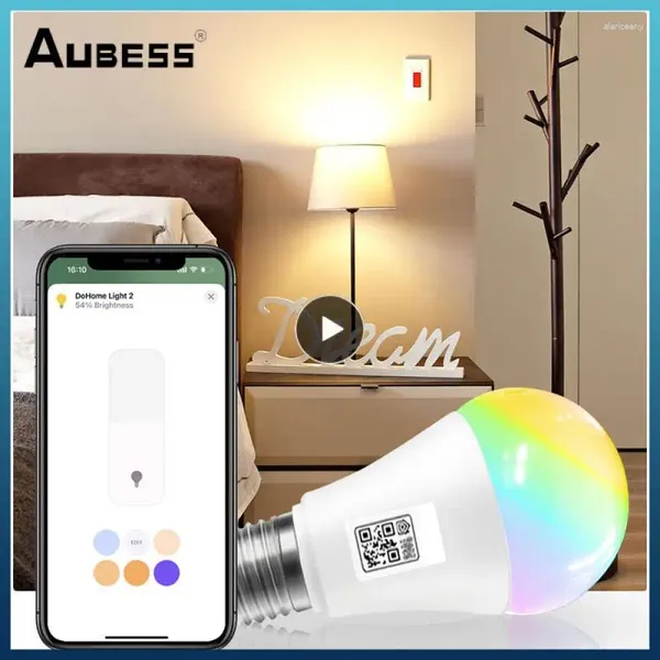 Lampe LED WIFI 9W RGB pour maison intelligente, kit de contrôle pour maison intelligente, ampoule vocale, fonctionne avec l'éclairage Dohome IOS / Bluetooth 4.0