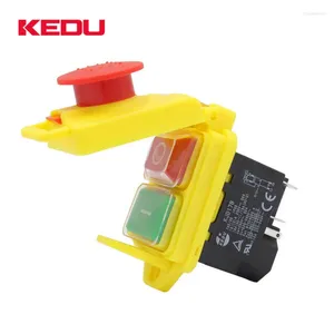 Smart Home Control KEDU Commutateurs à bouton-poussoir électromagnétiques étanches KJD17B 120V / 220V 2HP 16A Bouton-poussoir d'arrêt d'urgence de sécurité à 5 broches