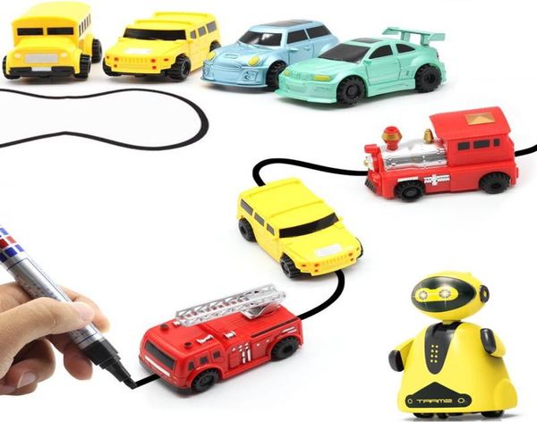 Stylo magique de contrôle de maison intelligente, voiture inductive, camion, suivez toute piste de ligne noire dessinée, Mini jouets, véhicules d'ingénierie, éducatifs Robo9763007