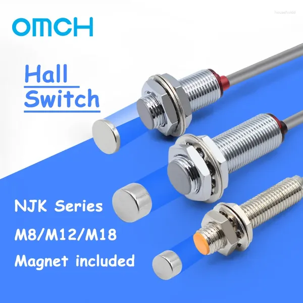 Control de hogar inteligente OMCH Interruptor de pasillo NJK-5002 Sensor de polo magnético inductivo de proximidad M8 / M12 Efecto normalmente abierto / cerrado de 24 V