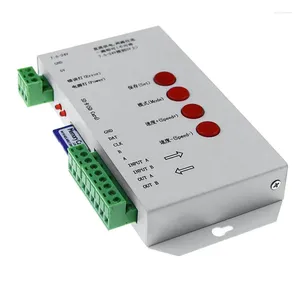 Contrôle de maison intelligente RGB LED de contrôle T1000S, carte SD 2048Pixels pour WS2801 WS2811 WS2812B SK6812 LPD6803 DC5-24V