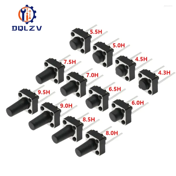 Control de hogar inteligente Tacto Pulsador Interruptor 12V Cobre 2PIN DIP2 SMD Micro 6X6X5 4.3 5 5.5 6 7 8 9 10 11 12 13 15MM Uso de juguetes de TV