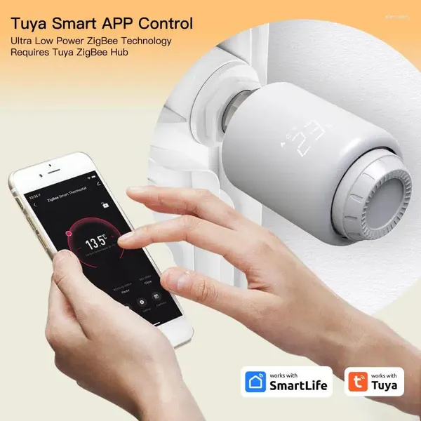 Control de hogar inteligente Tuya Radiador Actuador TRV Válvula termostática programable Aplicación Controlador de temperatura remoto Soporte Alexa