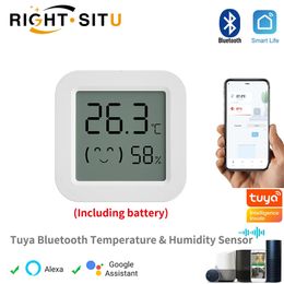 Smart Home Control Tuya Capteur de température et d'humidité Mini affichage numérique LCD compatible avec l'application Bluetooth Thermomètre hygromètre à distance 231202