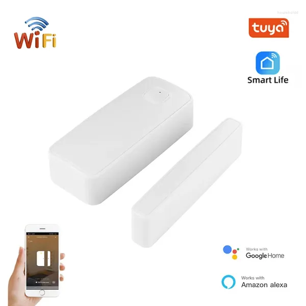 Capteur de porte WiFi Tuya pour maison intelligente, détecteur d'ouverture et de fermeture de fenêtre, application fonctionne avec Google Alexa Life