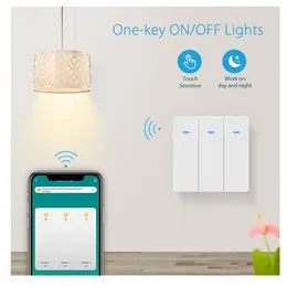 Smart Home Control Tuya Wifi Intelligente mechanische lichtschakelaar 3Gang ondersteunt of leven Android en