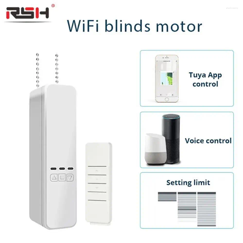 Control de hogar inteligente Tuya WiFi Motor Cadena eléctrica Persianas enrollables Sombra Unidad de obturador RF Kit remoto Aplicación de vida a través de Alexa Google