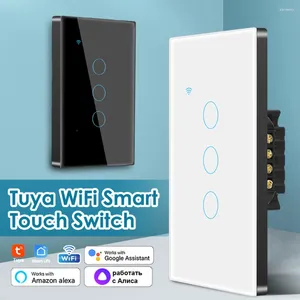 Smart Home Control Tuya WiFi Touch Schakelaar Muur Knop EU ONS 1/2/3/4 bende Licht Voor Leven App Alexa Google Alice