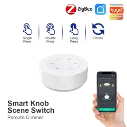 Control de hogar inteligente Tuya ZigBee interruptor de perilla botón de escena inalámbrico atenuador remoto batería alimentada automatización escenario vida aplicación