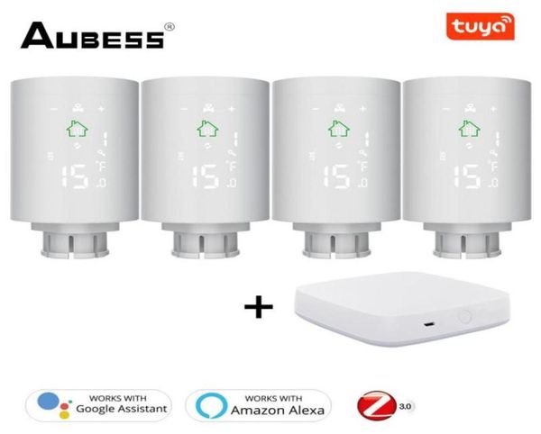 Smart Home Control Tuya Zigbee30 Actuador de radiador Programable Configuración de controlador de temperatura de la válvula termostática con a través de Alexa8978338