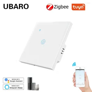 Control de hogar inteligente UBARO EU House Tuya Zigbee Switch Panel de vidrio inteligente Sensor de luz Botón Trabaja con Google Alexa Aplicación de voz remota