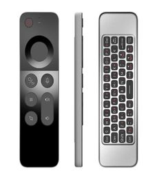 Smart Home Control W3 Wireless Air Mouse Ultrathin 24G IR Learning Voice Remote With Gyroscope amp Full Keyboard For Android T3597865