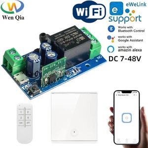 WenQia Ewelink – commutateur WiFi 2.4GHz DC 12V 24V, contrôle pour maison intelligente, relais à Contact sec, Module de synchronisation à distance, Support Alexa Google