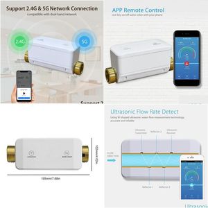 Smart Home Control Wifi Matic Contrôle du niveau d'eau Vae Débit/Pression/Température/Fuite Prend en charge Alexa Home Drop Delivery Electronics Otfhp