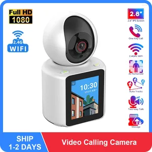 Caméra d'appel vidéo WiFi, contrôle domestique intelligent, écran IPS 2.8 pouces FHD1080P, Audio bidirectionnel, Vision nocturne infrarouge, moniteur pour bébé PTZ