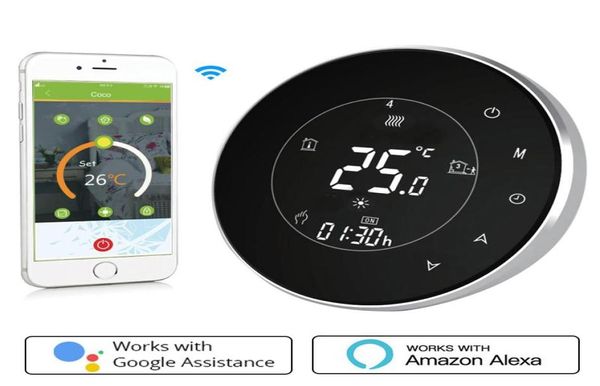 Smart Home Control WiFi Voice Remote Boiler Thermostat Backlight 3A Weekly Programmy LCD Tact écran Travaillez avec Alexa Google8007115