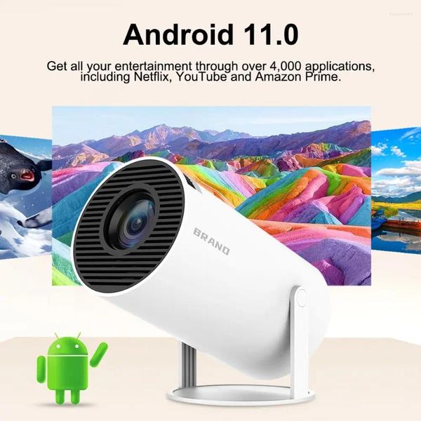 Mini Projecteur de contrôle de maison intelligente 4K Android 11 WIFI6 BT5.0 1080P 1280 720P Projecteur d'écran de télévision de théâtre faisceau portatif extérieur