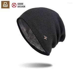 Youpin – chapeau chaud d'hiver pour femmes et hommes, bonnet tricoté décontracté, Skullies Plus, chapeaux épais en velours, casquette de cyclisme en plein air, de ski