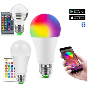 Smart Home Life LED luz WiFi bombilla E27 RGBW 5w 10w 15w lámpara inteligente música Bluetooth 4,0 Control de aplicación/control remoto IR iluminación del hogar
