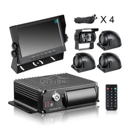 Smart Home Security System 4CH H265 Voertuigauto Mobiele DVR MDVR Video Recorder 1P 720P Achterzijde Voorzijde Vooraan camera